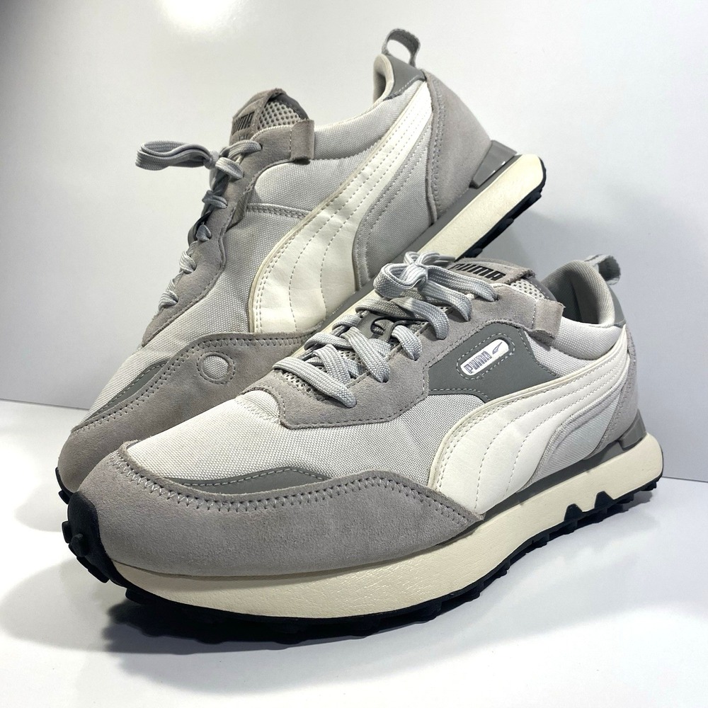 PUMA Mens Size 12 Rider FV Future Vintage Base Low Sedate Grey Ivory 393231-04